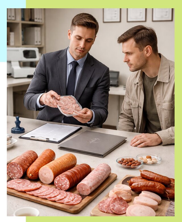 Сертификация колбасных изделий в Печоре от 7637 р. | Алешин-Пчр