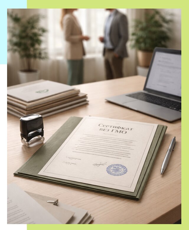 Сертификат без ГМО в Печоре от 7637 р. оформить срочно Алешин-Пчр